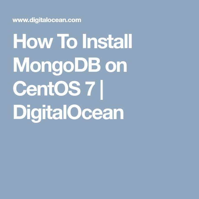 【MongoDB】安装和配置